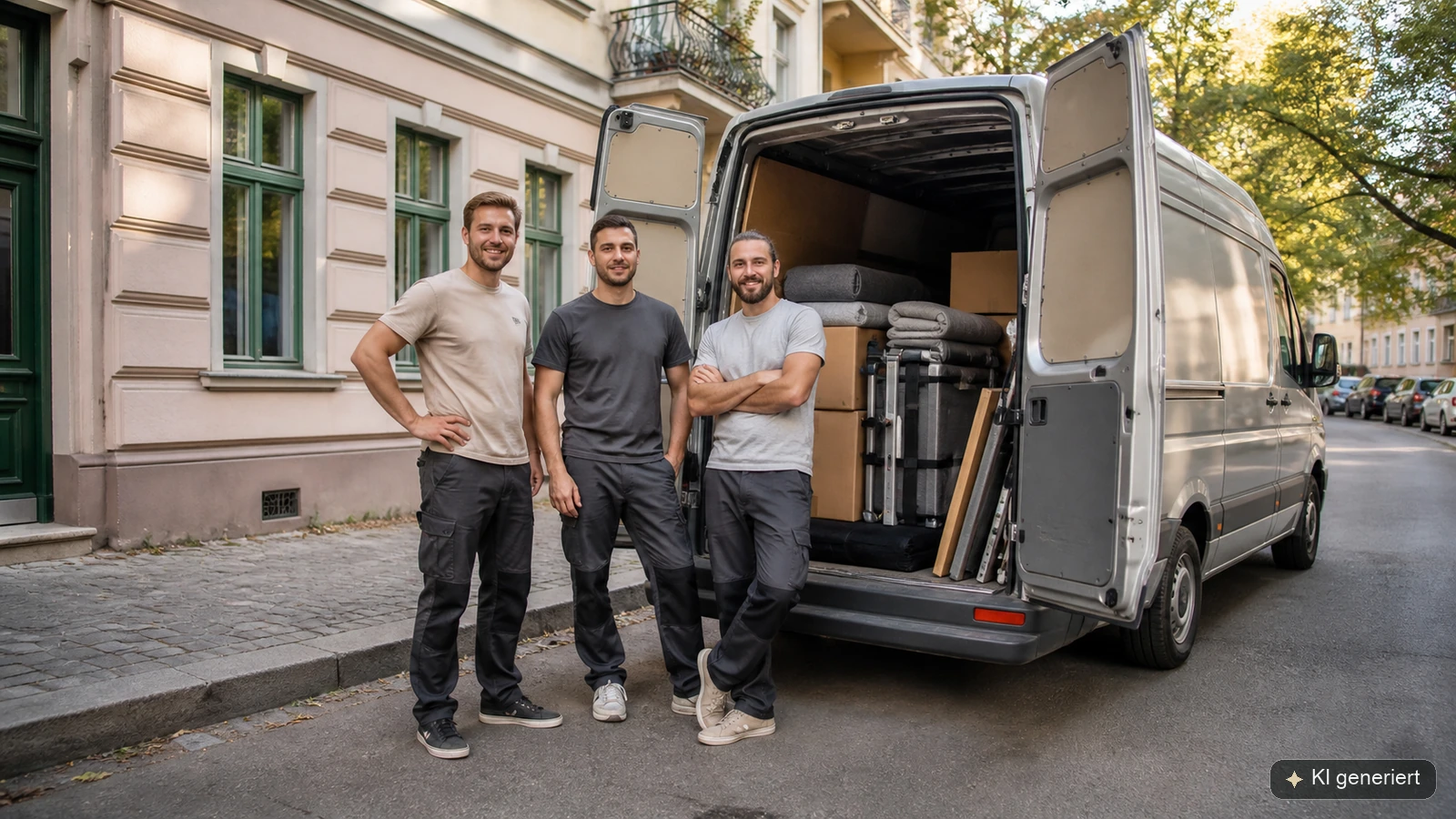 Professionelles Umzugs- und Handwerkerteam als künftige Partner